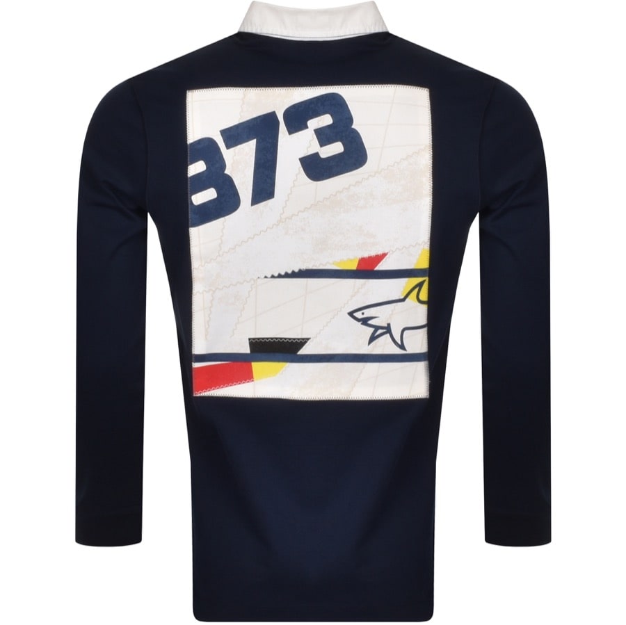 Alternative Image for ProductPaul And Shark Long Sleeved Polo T Shirt Navy3